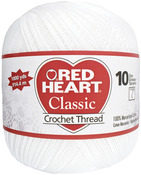White - Red Heart Classic Crochet Thread Size 10