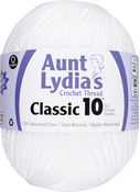 White - Aunt Lydia's Classic Crochet Thread Size 10 Jumbo