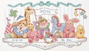 16"X9" 14 Count - Toy Shelf Birth Record Counted Cross Stitch Kit