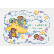 14"X10" 14 Count - Twinkle Twinkle Birth Record Counted Cross Stitch Kit