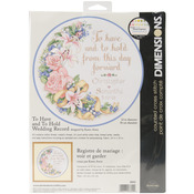 12" Round 14 Count - To Have And To Hold Wedding Record Counted Cross Stitch Kit