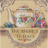 Treasured Friend Teapot - Gold Petites Counted Cross Stitch Kit