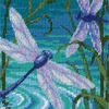 5"X5" Stitched In Thread & Ribbon - Dragonfly Pair Mini Needlepoint Kit
