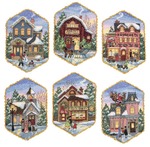 Christmas Village Ornaments - Gold Collection Counted Cross Stitch Kit