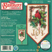 10" Long 14 Count - Banners Cardinal Joy Mini Counted Cross Stitch Kit