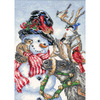 Snowman & Reindeer - Gold Petites Counted Cross Stitch Kit
