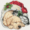 Christmas Morning Pets - Gold Petites Counted Cross Stitch Kit