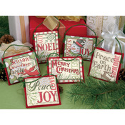 Christmas Sayings Ornaments Counted Cross Stitch Kit