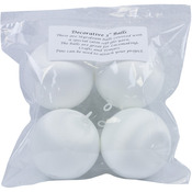 White - Satin Balls 3" 4/Pkg