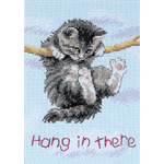 5"X7" 14 Count - Jiffy Hang On Kitty Mini Counted Cross Stitch Kit