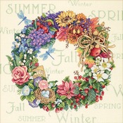 14"X14" 18 Count - Gold Collection Wreath Of All Seasons Counted Cross Stitch K
