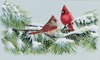 15"X9" 16 Count - Winter Cardinals Counted Cross Stitch Kit