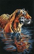 9"X14" 18 Count - Tiger Chilling Out Counted Cross Stitch Kit
