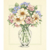 12"X14" 14 Count - Flowers In Tall Vase Counted Cross Stitch Kit