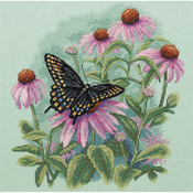 11"X11" 14 Count - Butterfly & Daisies Counted Cross Stitch Kit