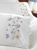 Butterflies In Flight - Stamped Embroidery Pillowcase Pair 20"X30"