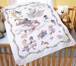 34"X43" - Mary Engelbreit Mother Goose Crib Cover Stamped Cross Stitch