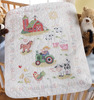 34"X43" - On The Farm Crib Cover Stamped Cross Stitch Kit