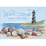 7"X5" 14 Count - Welcome Each New Day Mini Counted Cross Stitch Kit