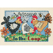7"X5" - Welcome To The Coop Mini Stamped Cross Stitch Kit