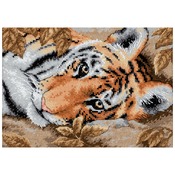 7"X5" 18 Count - Gold Petites Beguiling Tiger Counted Cross Stitch Kit