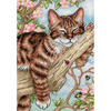 5"X7" 18 Count - Gold Petites Napping Kitten Counted Cross Stitch Kit