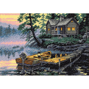7"X5" 18 Count - Gold Petites Morning Lake Counted Cross Stitch Kit