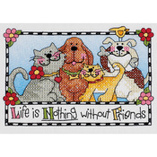 7"X5" - Life Is Nothing Without Friends Mini Stamped Cross Stitch Ki