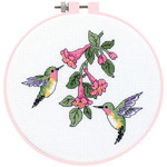 Learn - A - Craft Hummingbird Duo Counted Cross Stitch Kit-6" Round 14 Count