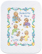 34"X43" - Baby Hugs Someone New Quilt Stamped Cross Stitch Kit