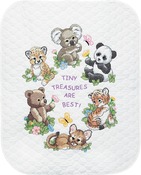 34"X43" - Baby Hugs Baby Animals Quilt Stamped Cross Stitch Kit