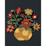 8"X10" - Floral On Black Punch Needle Kit