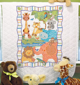 34"X43" - Baby Hugs Mod Zoo Quilt Stamped Cross Stitch Kit
