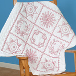 Sampler - Stamped White Wall Or Lap Quilt 36"X36"