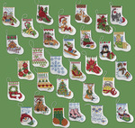 More Tiny Stockings Ornaments Counted Cross Stitch Kit-2-1/2"X3" 14 Count Set Of