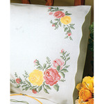 Rose Classic - Stamped Pillowcase Pair 20"X30" For Embroidery