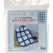 Little Boys - Stamped White Nursery Quilt Blocks 9"X9" 12/Pkg