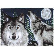 Midnight Wolves - Wonderart Latch Hook Kit 27"X40"