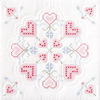 XX Hearts - Stamped White Quilt Blocks 18"X18" 6/Pkg