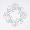 Four XX Roses - Stamped White Quilt Blocks 18"X18" 6/Pkg