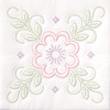 Floral Design - Stamped White Quilt Blocks 18"X18" 6/Pkg