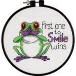 Learn - A - Craft First One To Smile Counted Cross Stitch Kit-6" Round 14 Count
