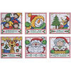 4"X4" 14 Count Set Of 6 - Holiday Tags Counted Cross Stitch Kit