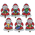 3"X4" Set Of 6 - Santa Ornaments Plastic Canvas Kit