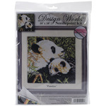 10"X10" Stitched In Yarn - Pandas Needlepoint Kit