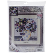 10"X10" Stitched In Yarn - Pansies Needlepoint Kit