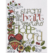 8"X10" 14 Count - Heartfelt Be Strong Counted Cross Stitch Kit