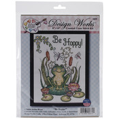 8"X10" 14 Count - Be Hoppy (Frog) Counted Cross Stitch Kit