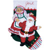 18" Long - Dancing Claus Stocking Felt Applique Kit