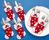 4"X6" Set Of 6 - Christmas Stocking Silverware Pockets Felt Applique Kit